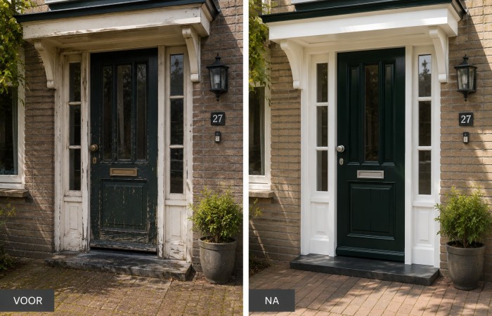 Voordeur voor en na