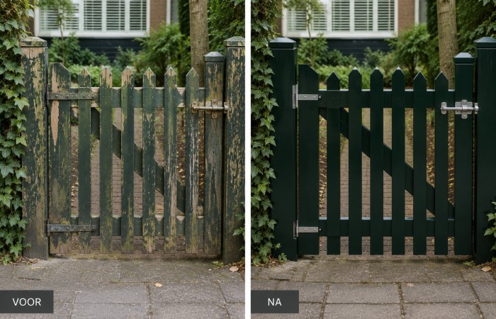 Tuinhek voor en na